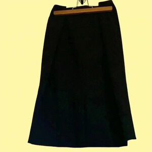 DKNY black midi skirt, A line, back zipper